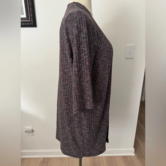 Lane Bryant Grey Marl Duster Over Piece Sweater Cardigan Size 22/24 - Picture 4 of 5